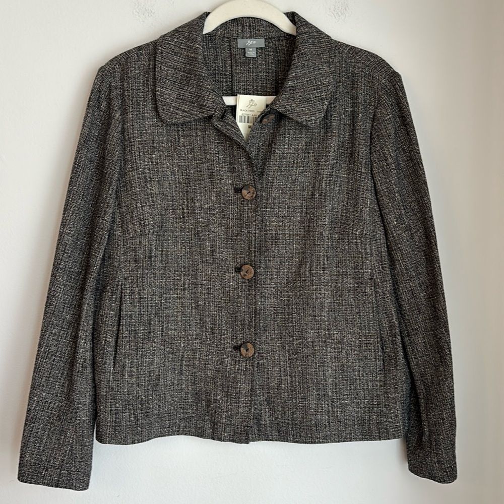 J. Jill Charcoal Tweed Blazer